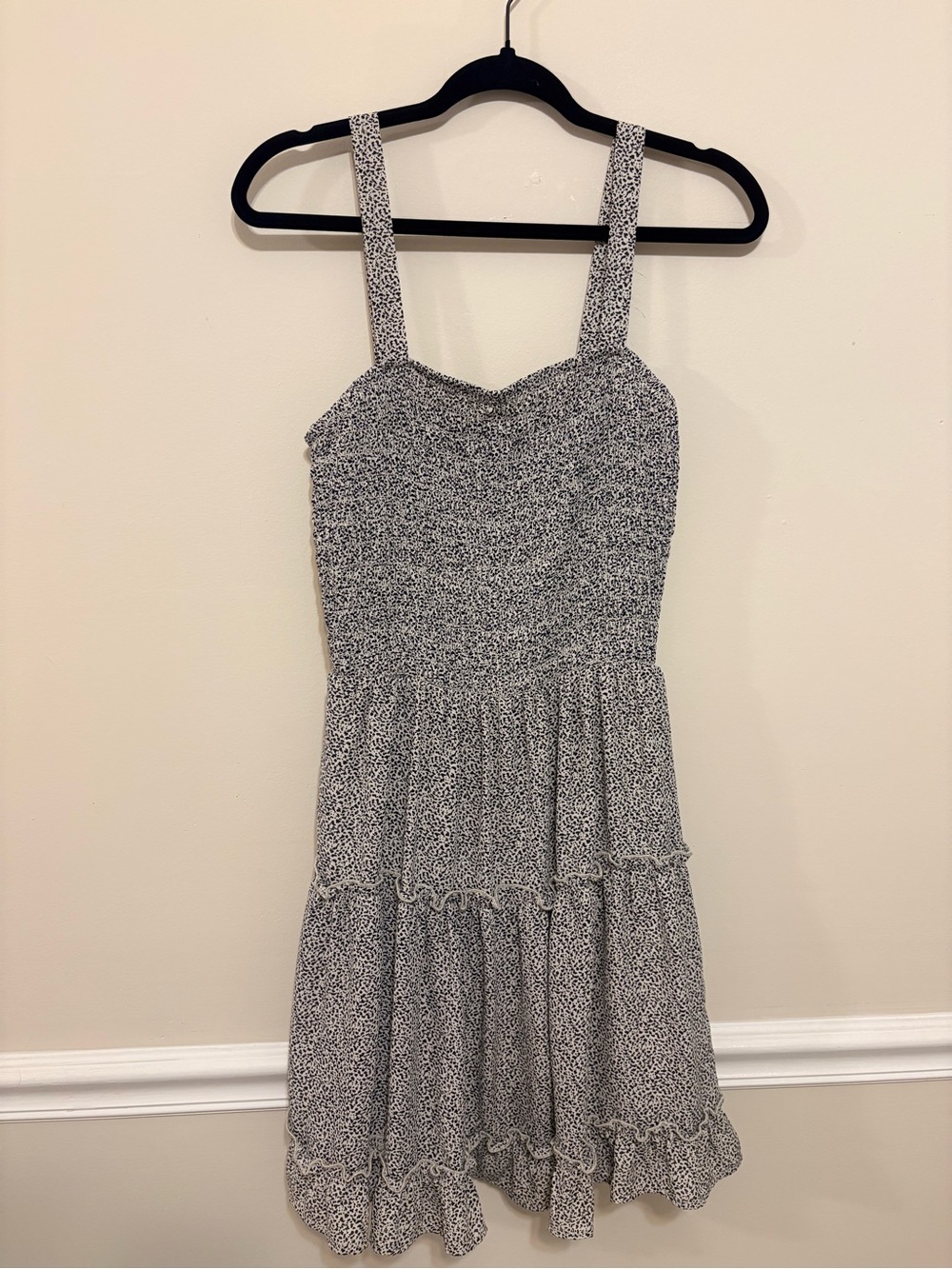 Jessica Simpson Black & White Tiered Midi Dress